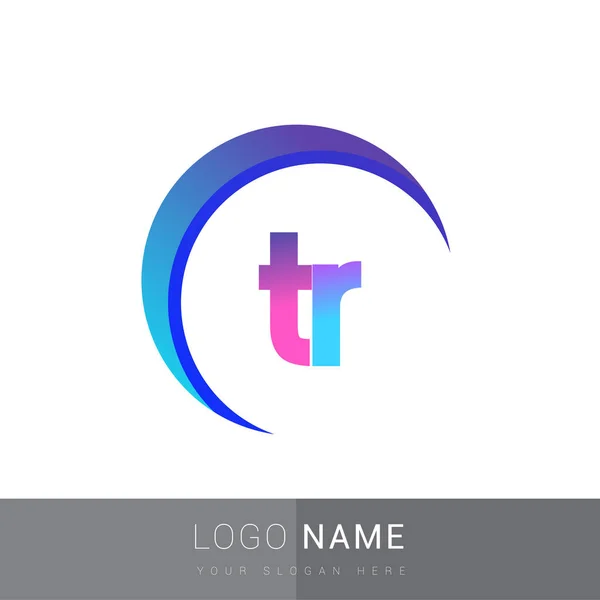 Letra Inicial Logotipo Nombre Empresa Diseño Colorido Swoosh Logotipo Vectorial — Archivo Imágenes Vectoriales