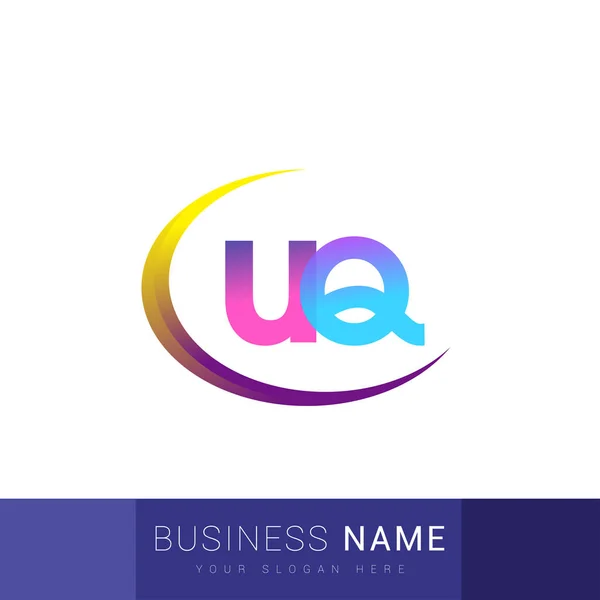 Letra Inicial Logotipo Nome Empresa Design Colorido Swoosh Logotipo Vetor — Vetor de Stock