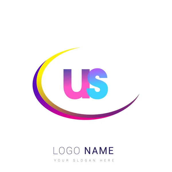 Початкова Літера Logotype Company Name Colorful Swoosh Design Векторний Логотип — стоковий вектор