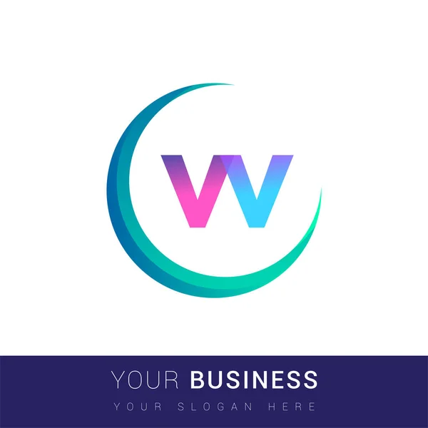 Letra Inicial Nome Empresa Logotipo Design Colorido Swoosh Logotipo Vetor —  Vetores de Stock