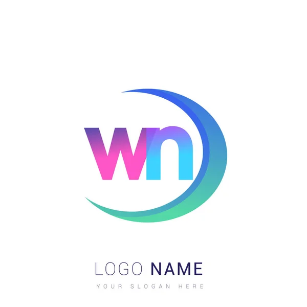 Початкова Літера Логотип Назва Компанії Барвистий Малий Дизайн Векторний Логотип — стоковий вектор