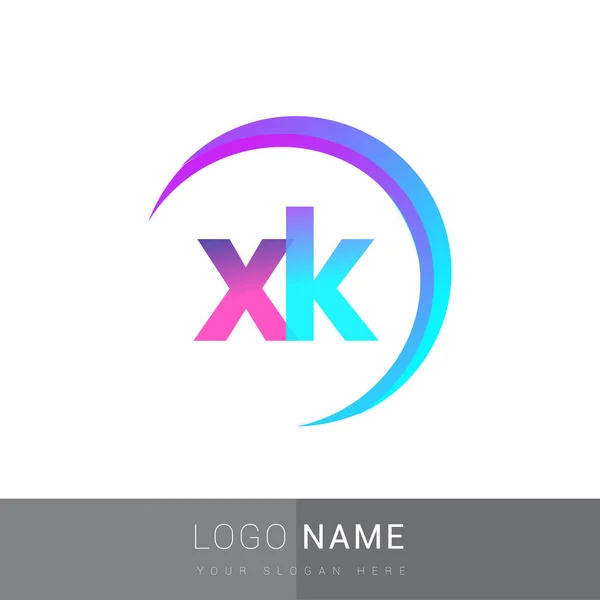 Lettre Initiale Logotype Nom Entreprise Design Coloré Swoosh Logo Vectoriel — Image vectorielle