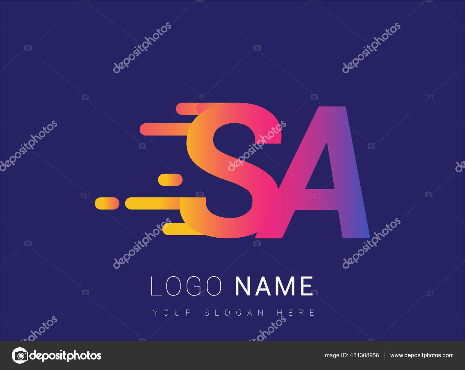 Начальное Письмо Скорость Логотип Дизайн Шаблон Логотип Название.