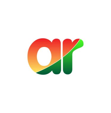İlk Harf AR Logosu Küçük Harf, Renkli Logotype Modern ve Basit Logo Tasarımı.