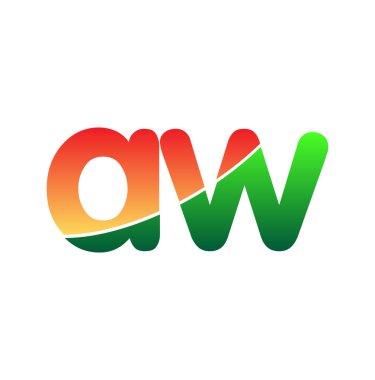 İlk harf AW Logo Küçük harf, renkli logotip Modern ve Basit Logo Tasarımı.