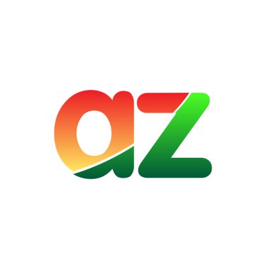 İlk Harf AZ Logosu Küçük Harf, Renkli Logotype Modern ve Basit Logo Tasarımı.
