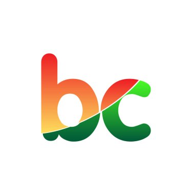 İlk harf BC Logo Küçük harf, renkli logotip Modern ve Basit Logo Tasarımı.