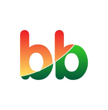 İlk Harf BB Logosu Küçük Harf, Renkli Logotype Modern ve Basit Logo Tasarımı.