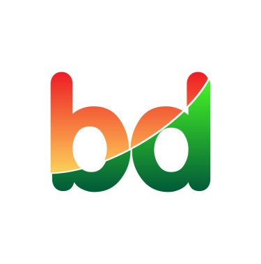İlk Harf BD Logosu Küçük Harf, Renkli Logotype Modern ve Basit Logo Tasarımı.