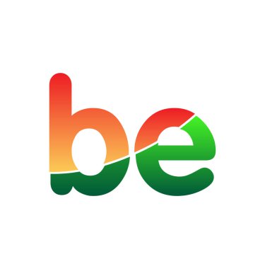 İlk Harf BE Logosu Küçük Harf, Renkli Logotype Modern ve Basit Logo Tasarımı.