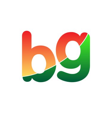 İlk Harf BG Logosu Küçük Harf, Renkli Logotype Modern ve Basit Logo Tasarımı.