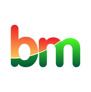 İlk Harf BM Logo Küçük Harf, Renkli Logotype Modern ve Basit Logo Tasarımı.