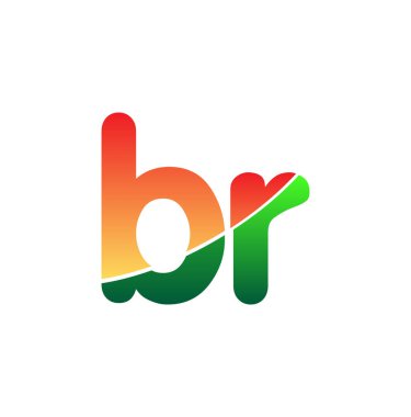 İlk Harf BR Logosu Küçük Harf, Renkli Logotype Modern ve Basit Logo Tasarımı.