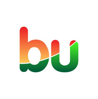 İlk harf BU Logo Küçük harf, renkli logotip Modern ve Basit Logo Tasarımı.
