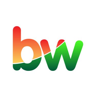 İlk harf BW Logo Küçük harf, renkli logotip Modern ve Basit Logo Tasarımı.