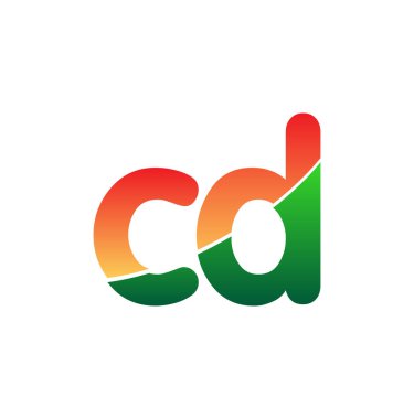 İlk Harf CD Logosu Küçük Harf, Renkli Logotype Modern ve Basit Logo Tasarımı.