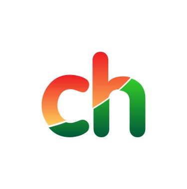 İlk harf CH Logosu Küçük Harf, renkli logotip Modern ve Basit Logo Tasarımı.
