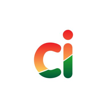 İlk Harf CI Logosu Küçük Harf, Renkli Logotype Modern ve Basit Logo Tasarımı.