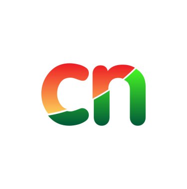 İlk Harf CN Logosu Küçük Harf, Renkli Logotype Modern ve Basit Logo Tasarımı.