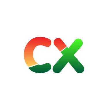 İlk Harf CX Logosu Küçük Harf, Renkli Logotype Modern ve Basit Logo Tasarımı.