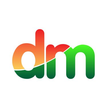 İlk Harf DM Logosu Küçük Harf, Renkli Logotype Modern ve Basit Logo Tasarımı.