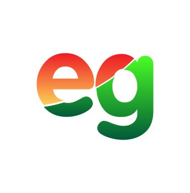 İlk Harf EG Logosu Küçük Harf, Renkli Logotype Modern ve Basit Logo Tasarımı.