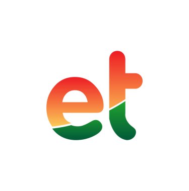 İlk Harf ET Logosu Küçük Harf, Renkli Logotype Modern ve Basit Logo Tasarımı.