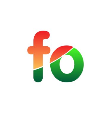 İlk Harf Fo Logosu Küçük Harf, Renkli Logotype Modern ve Basit Logo Tasarımı.