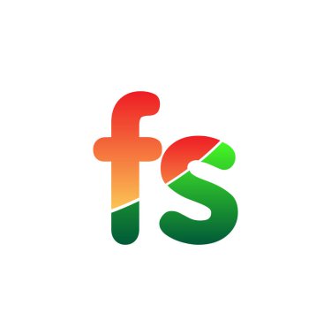 İlk Harf FS Logosu Küçük Harf, Renkli Logotype Modern ve Basit Logo Tasarımı.