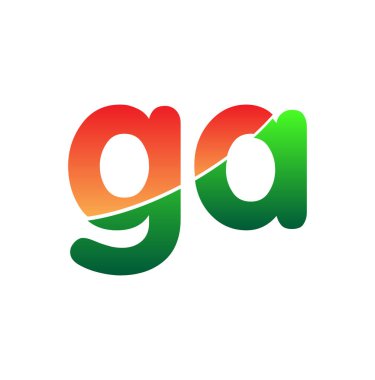 İlk Harf GA Logosu Küçük Harf, Renkli Logotype Modern ve Basit Logo Tasarımı.