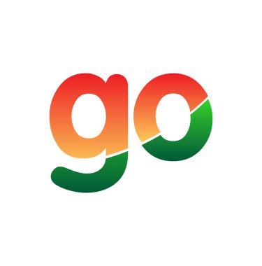 İlk Harf GO Logosu Küçük Harf, Renkli Logotype Modern ve Basit Logo Tasarımı.