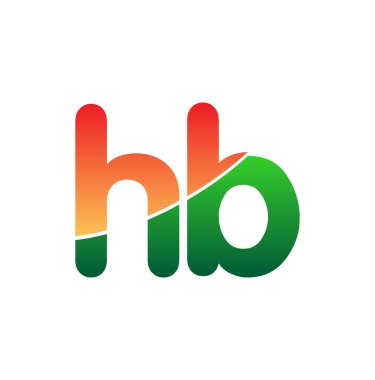 İlk Harf HB Logosu Küçük Harf, Renkli Logotype Modern ve Basit Logo Tasarımı.