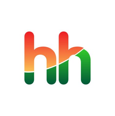 İlk Harf HH Logosu Küçük Harf, Renkli Logotype Modern ve Basit Logo Tasarımı.
