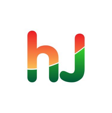 İlk Harf HJ Logosu Küçük Harf, Renkli Logotype Modern ve Basit Logo Tasarımı.