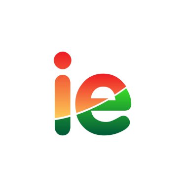 İlk harf IE Logo Küçük harf, renkli logotip Modern ve Basit Logo Tasarımı.