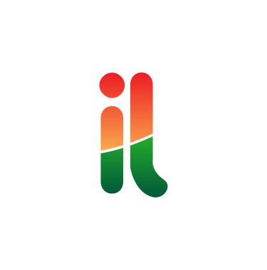 İlk Harf IL Logosu Küçük Harf, Renkli Logotype Modern ve Basit Logo Tasarımı.