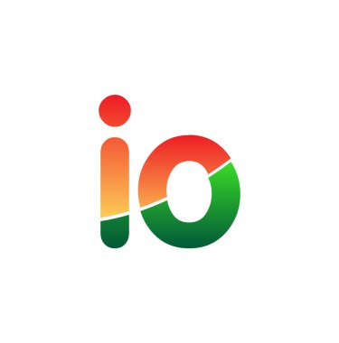 İlk Harf IO Logosu Küçük Harf, Renkli Logotype Modern ve Basit Logo Tasarımı.