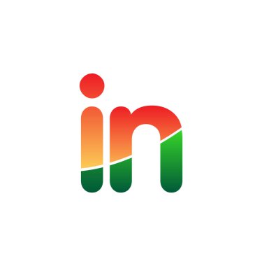 İlk Harf In Logo Küçük Harf, Renkli Logotype Modern ve Basit Logo Tasarımı.