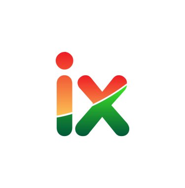 İlk harf IX Logo Küçük harf, renkli logotip Modern ve Basit Logo Tasarımı.
