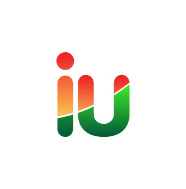 İlk Harf IU Logosu Küçük Harf, Renkli Logotype Modern ve Basit Logo Tasarımı.