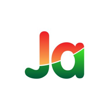 İlk harf JA Logo Küçük harf, renkli logotip Modern ve Basit Logo Tasarımı.