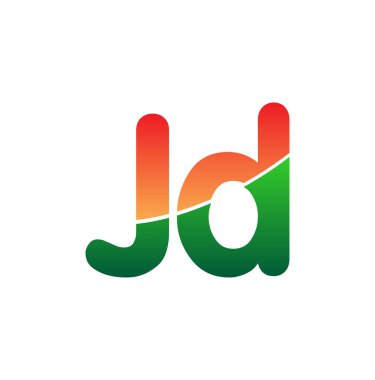 İlk harf JD Logo Küçük harf, renkli logotip Modern ve Basit Logo Tasarımı.