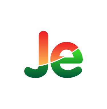 İlk harf JE Logo Küçük harf, renkli logotip Modern ve Basit Logo Tasarımı.