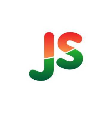 İlk harf JS Logo Küçük harf, renkli logotip Modern ve Basit Logo Tasarımı.