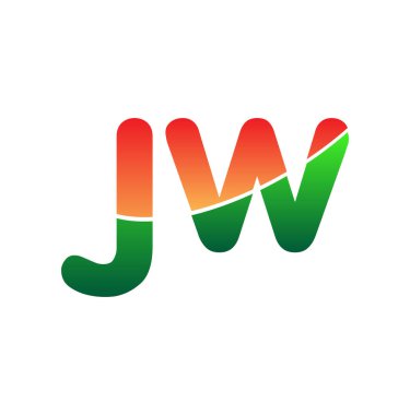 İlk harf JW Logo Küçük harf, renkli logotip Modern ve Basit Logo Tasarımı.