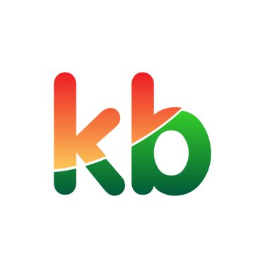 İlk Harf KB Logosu Küçük Harf, Renkli Logotype Modern ve Basit Logo Tasarımı.