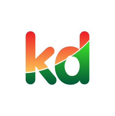 İlk Harf KD Logosu Küçük Harf, Renkli Logotype Modern ve Basit Logo Tasarımı.