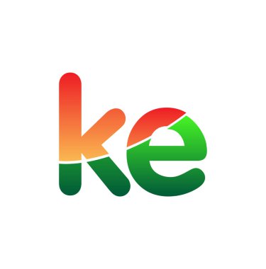 İlk Harf KE Logosu Küçük Harf, Renkli Logotype Modern ve Basit Logo Tasarımı.