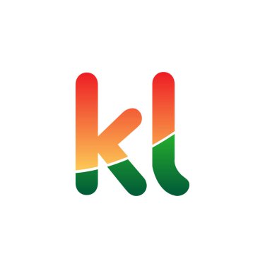 İlk Harf KL Logosu Küçük Harf, Renkli Logotype Modern ve Basit Logo Tasarımı.