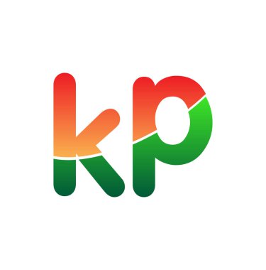 İlk Harf KP Logosu Küçük Harf, Renkli Logotype Modern ve Basit Logo Tasarımı.